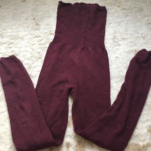 Burgundy knit warmups